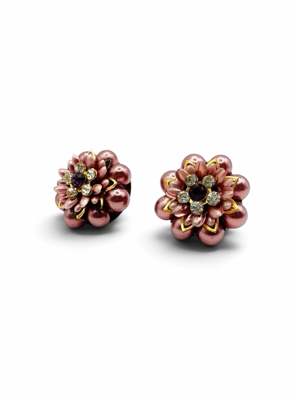 ★ Vintage Flower Prairie Seasonal Staple Clip On Earrings - Multicolored Pink ★